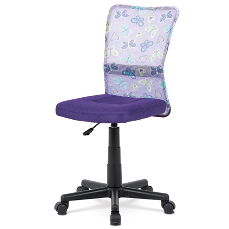 Kancelárska stolička, fialová mesh, plastový kríž, sieťovina motív KA-2325 PUR