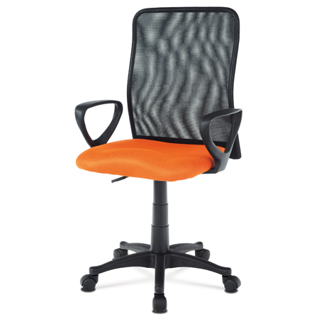 Kancelárska stolička, látka MESH oranžová / čierna KA-B047 ORA