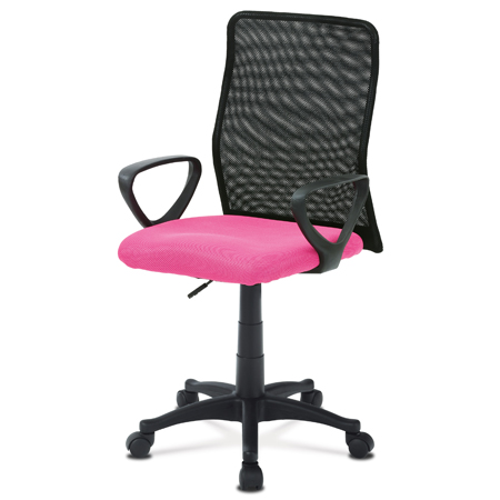 Kancelárska stolička, látka MESH rúžová / čierna, plyn.piest KA-B047 PINK