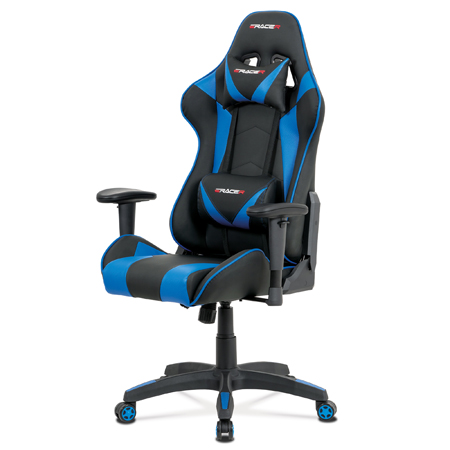 Kancelárska stolička, koženka modrá KA-F03 BLUE